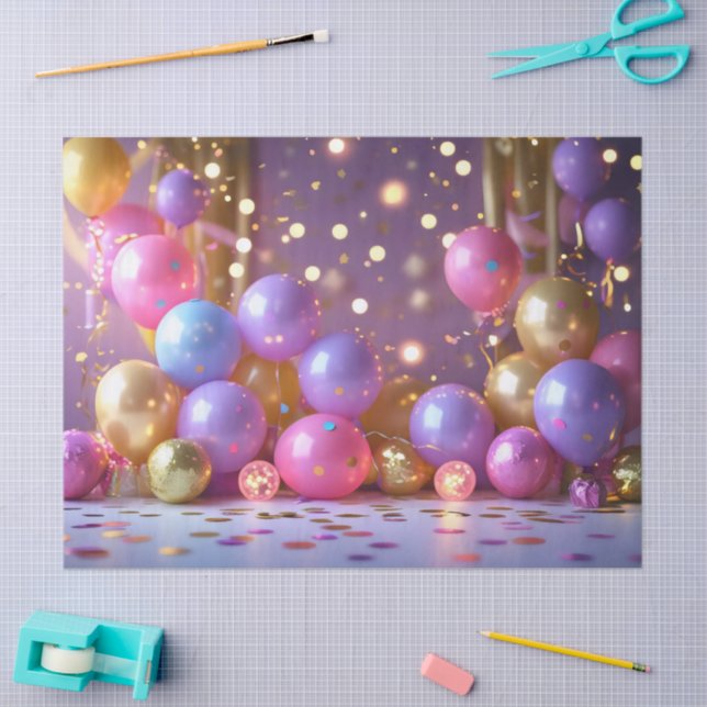 Papel De Seda Festive Balloon Bliss (Artesanía)