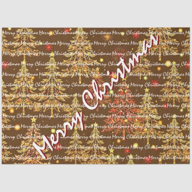 Papel De Seda Festive Christmas Luxury Christmas Trees (Anverso)