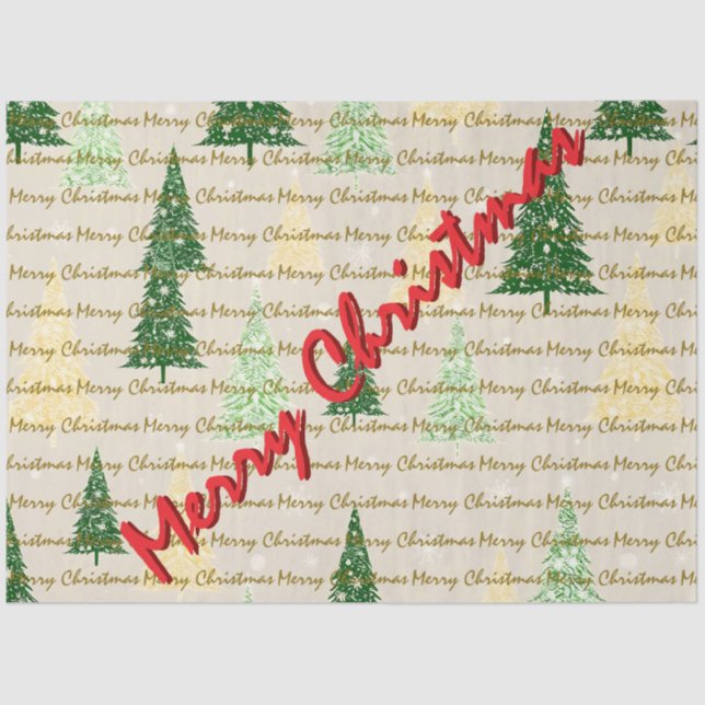 Papel De Seda Festive Christmas Luxury Christmas Trees (Anverso)