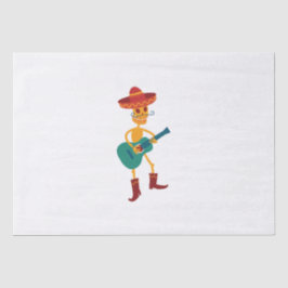 Papel De Seda Festive Skeleton Guitar Player