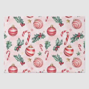 Papel De Seda Festividad de la Navidad Rosa Roja Vintage