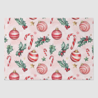 Papel De Seda Festividad de la Navidad Rosa Roja Vintage