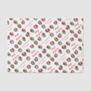 Papel De Seda Festividad de los Navidades de acuarela de Poinset