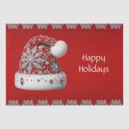 Papel De Seda Festividad de los Navidades Red Santa Hat