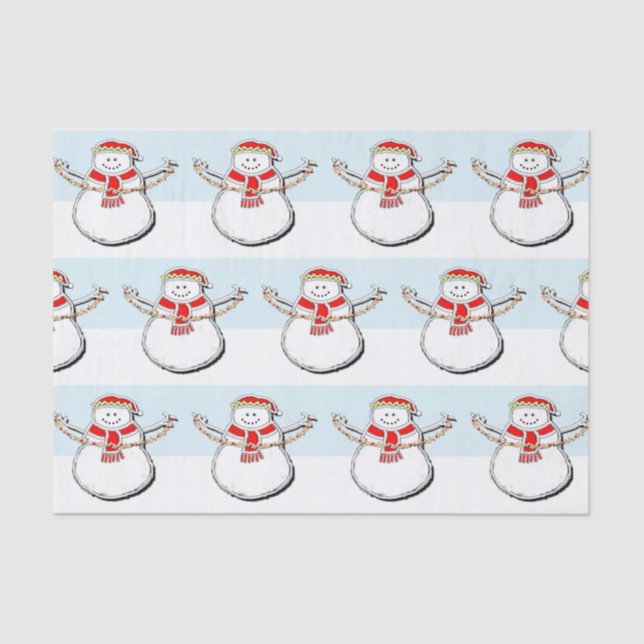 Papel De Seda Festividad de los Navidades Snowman (Anverso)