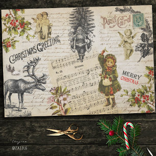 Papel De Seda Festividad de los Navidades victorianos Chica y Ho