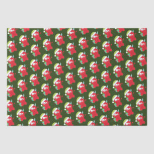 Papel De Seda Festividad de Monstruos de Navidades Rojos