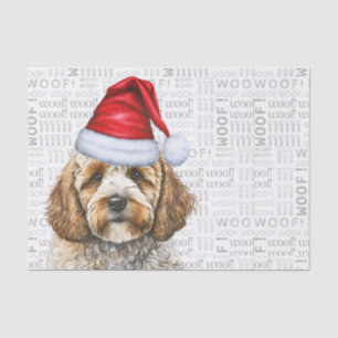 Papel De Seda Festividad de Navidades de la Santa Cockapoo