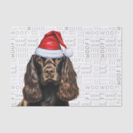 Papel De Seda Festividad de Navidades de perros hispanos de Cock