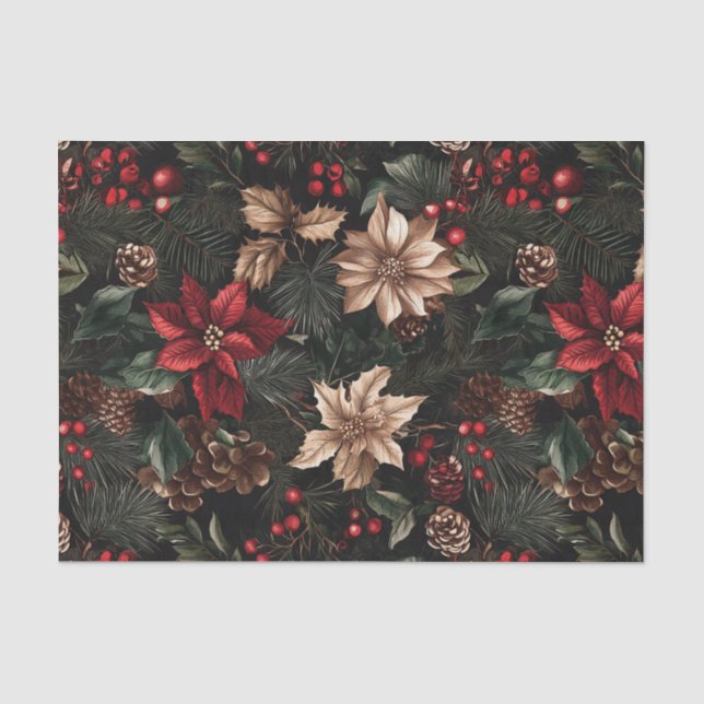 Papel De Seda Festividad de Navidades oscuros y morosos (Anverso)
