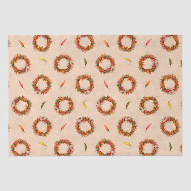 Papel De Seda Festividad de Navidades Ristra Wreath en el suroes (Anverso)