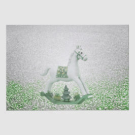 Papel De Seda Festividad de Navidades verdes de caballos blancos
