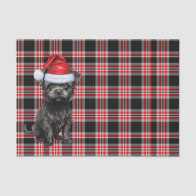 Papel De Seda Festividad de Perro Affenpinscher Navidades de Red (Anverso)