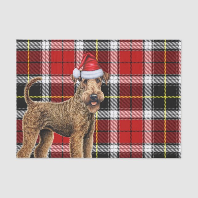 Papel De Seda Festividad de perro de Airedale Terrier, Navidades (Anverso)