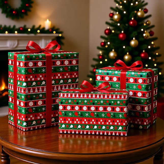 Papel De Seda Festividad de Pickleball (Pickleball Holiday Cheer Tissue Paper)