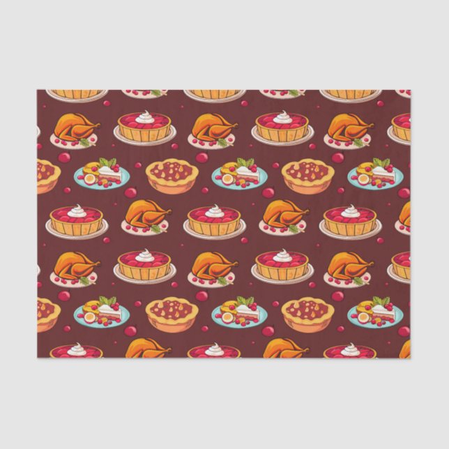 Papel De Seda Festividad del Día de Acción de Gracias (Anverso)