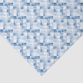 Papel De Seda Festividad del patrón Duste Blue Check