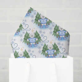 Papel De Seda Festividad en Navidades de osos polares