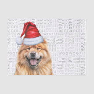 Papel De Seda Festividad en Santa Chow Chow Perro Navidades
