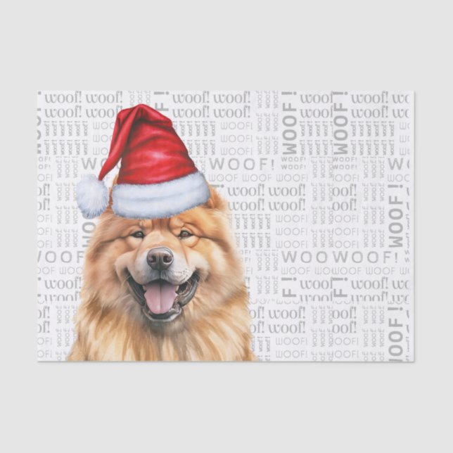 Papel De Seda Festividad en Santa Chow Chow Perro Navidades (Anverso)