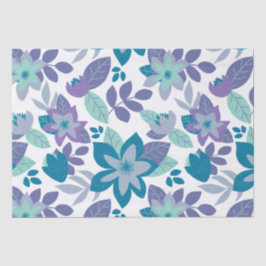 Papel De Seda Festividad floral Verde azulada púrpura de Navidad