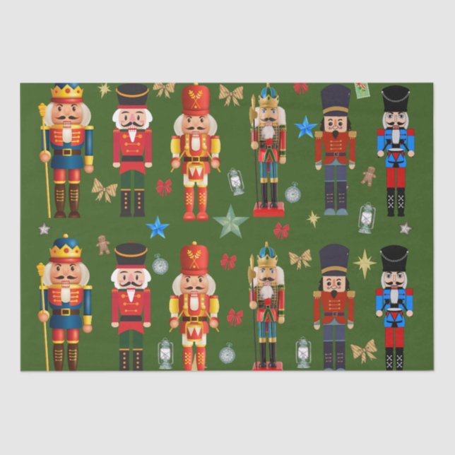 Papel De Seda festividad lindo juguete soldado patrón Nutcracker (Anverso)