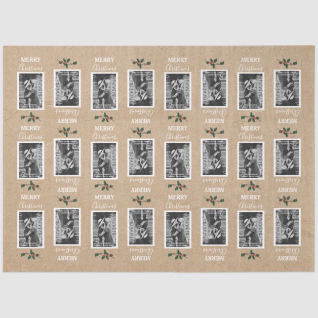 Papel De Seda Festividad navideña Feliz foto personalizada - Kra (Anverso)