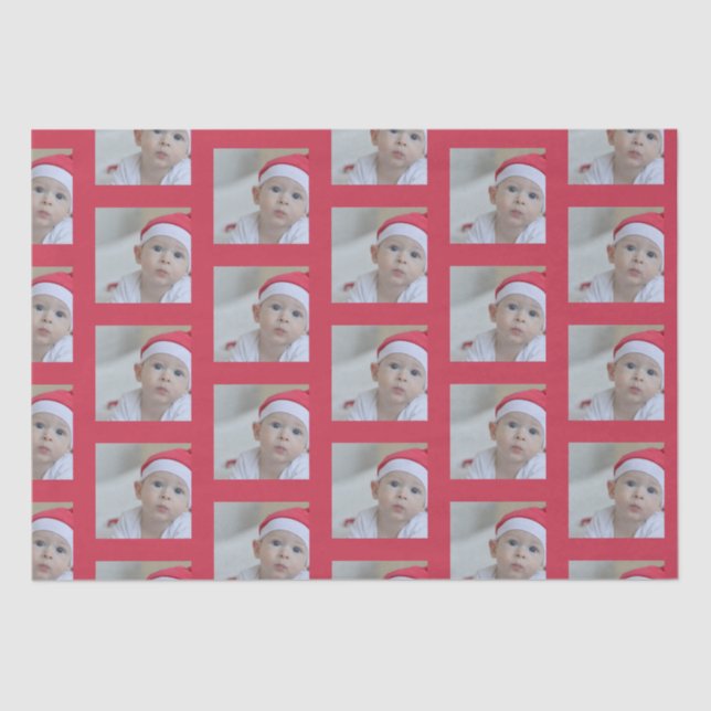 Papel De Seda Festividad personalizada de un patrón fotográfico (Anverso)