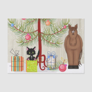 Papel De Seda Festividades de caballos y Navidades de granos de