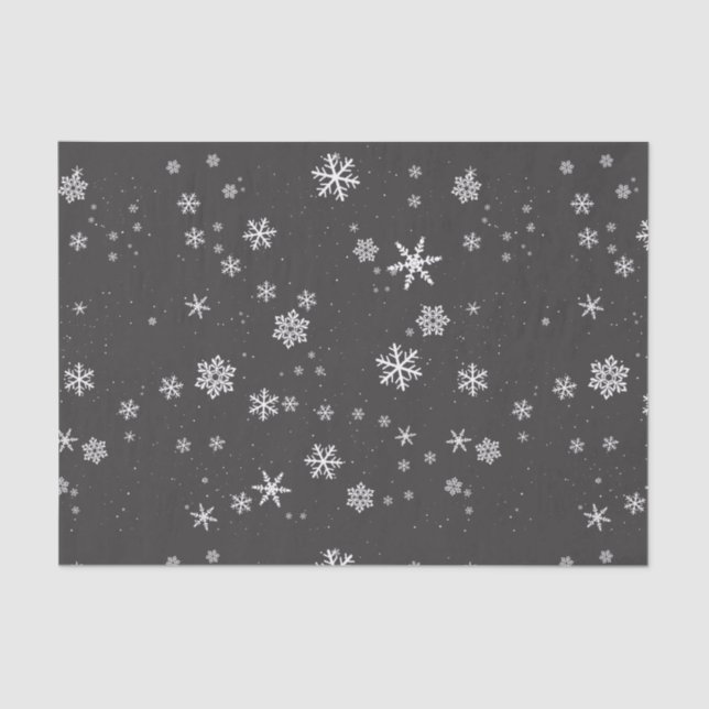 Papel De Seda Festividades de invierno en Navidades grises (Anverso)