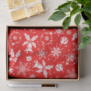 Papel De Seda Festividades de jingle Bells en rojo