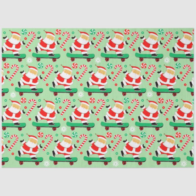 Papel De Seda Festividades de los Navidades de Skateboarding cre (Anverso)