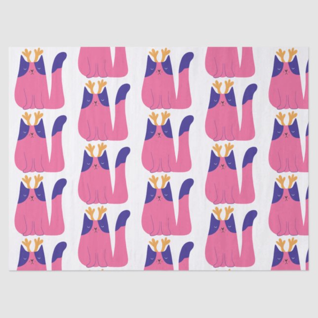 Papel De Seda Festividades de Navidades de gato (Anverso)