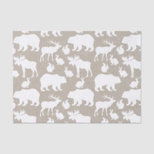 Papel De Seda Festividades del patrón de animales de Woodland en