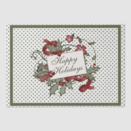 Papel De Seda Festividades navidades-Holly-POLKA-DOT-Happy