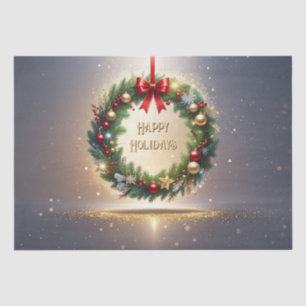 Papel de seda festivo de corona de Navidad