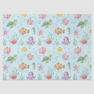 Papel De Seda Fiesta Bajo el Mar Criaturas Coloridas del Océano