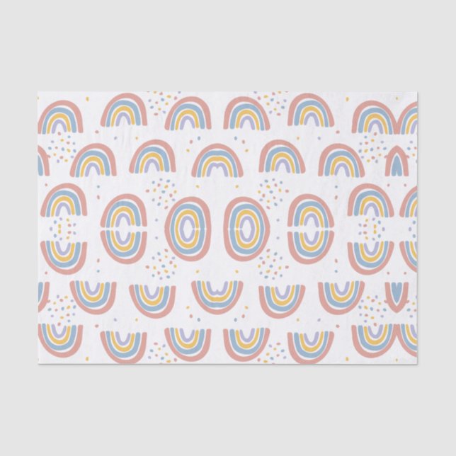 Papel De Seda Fiesta Boho Arcoíris Pastel (Anverso)
