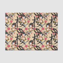 Papel De Seda fiesta con azulejos, amantes de los tatuajes de Gu