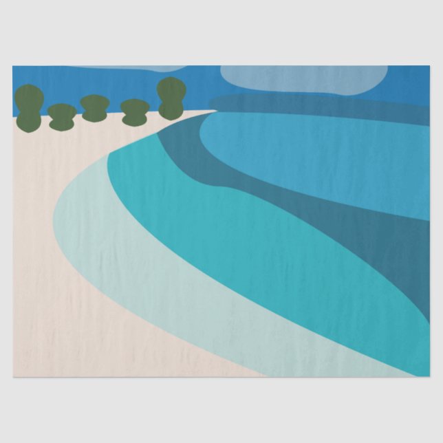 Papel De Seda Fiesta con tema de playa (Anverso)