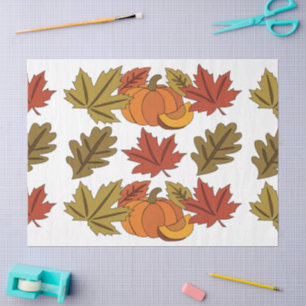 Papel De Seda Fiesta de Acción de Gracias de Calabaza y Hojas de