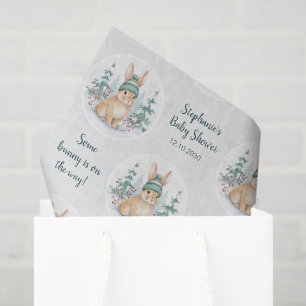 Papel De Seda Fiesta de Baby Shower del Conejo de Bosque Inverna