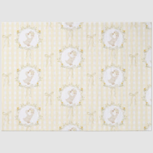 Papel De Seda Fiesta de Bebé de flor silvestre de gingham amaril