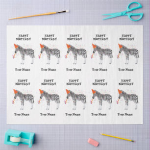 Papel De Seda Fiesta de cebra - Animales en fiesta de cumpleaños