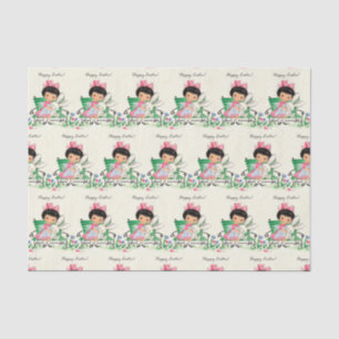 Papel De Seda fiesta de chica retro vintage de Pascua