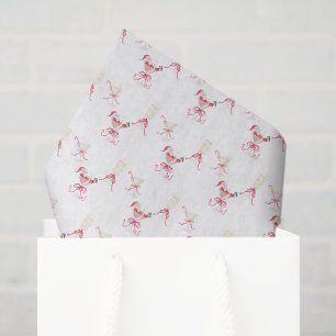 Papel De Seda Fiesta de cócteles de Navidad con Santa acuarela