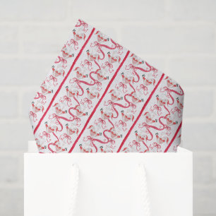Papel De Seda Fiesta de cócteles de Navidad con Santa acuarela