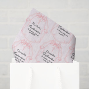 Papel De Seda Fiesta de Confirmación Rosa Bonita Personalizada