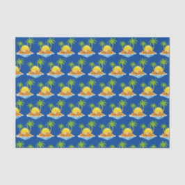 Papel De Seda fiesta de coquetas palmeras de playa