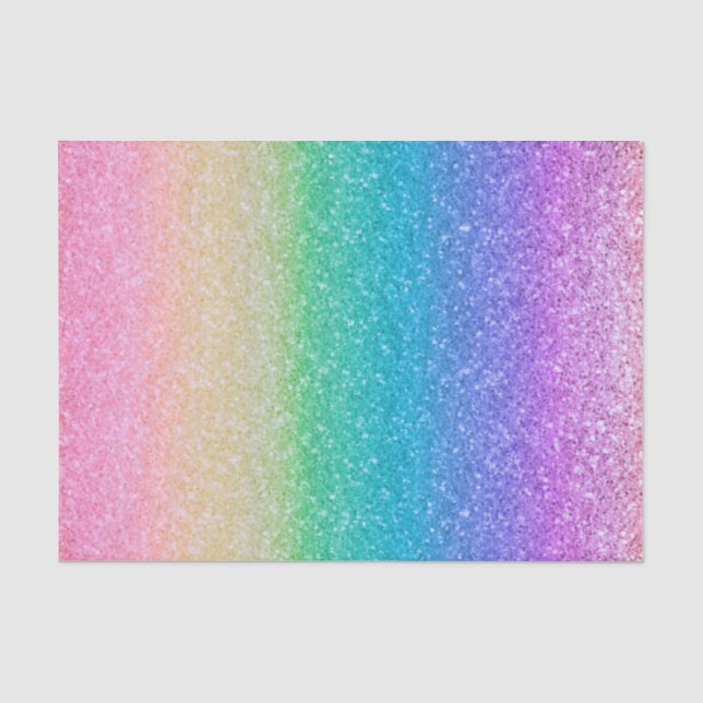 Papel De Seda Fiesta de Cumpleaños Bonita con Brillo de Arcoíris (Anverso)